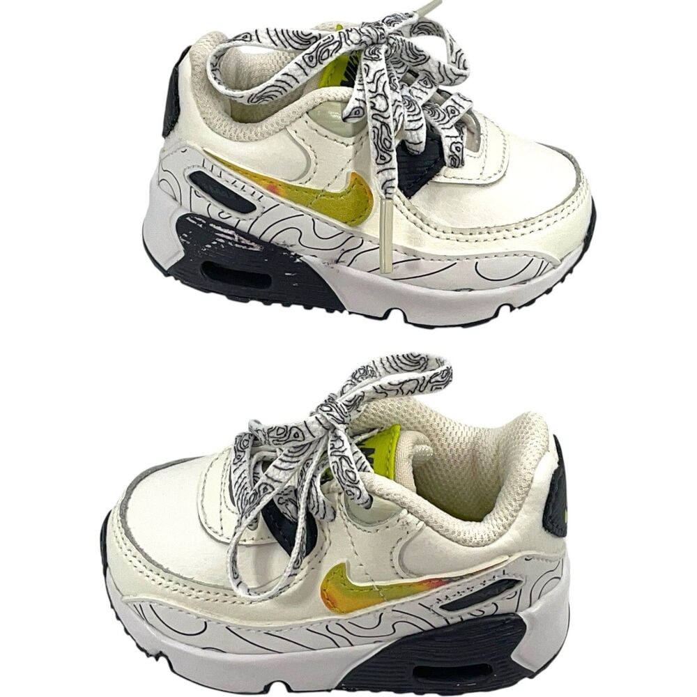 Nike Air Max Excee SE Toddler 3C White Black Volt DX1817-100 Shoes
